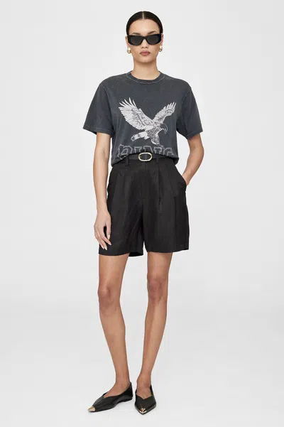 Anine Bing Lili Retro Eagle Cotton Jersey T-shirt In Black
