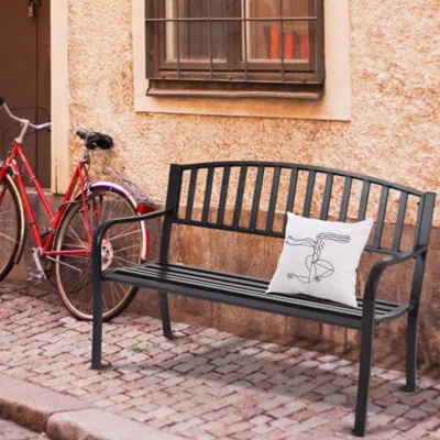 Hivvago 50 Inch Patio Garden Bench Loveseats For Outdoor