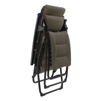 Homezia 30" Taupe And Black Metal Zero Gravity Chair With Taupe Cushion