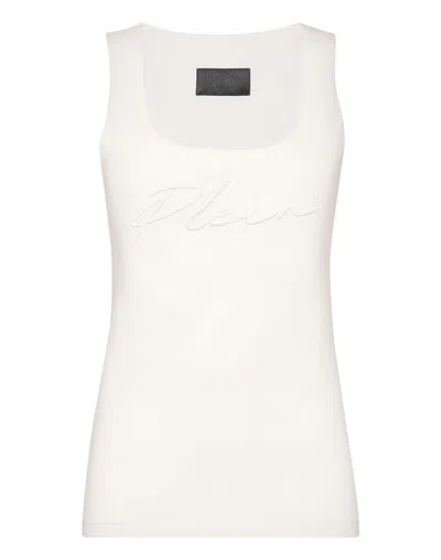 Philipp Plein Logo-embroidered Tank Top In White