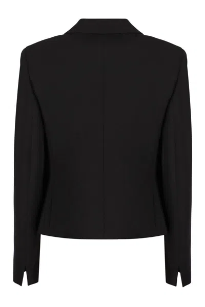 Max Mara Alpino Single-breasted Patch Pocket Jacket In Black