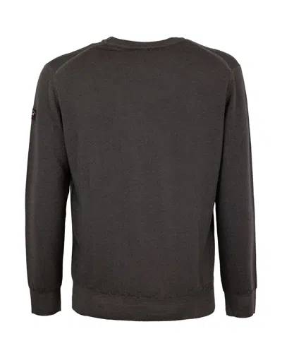 Paul & Shark Crewneck In Extrafine Merino Wool In Brown