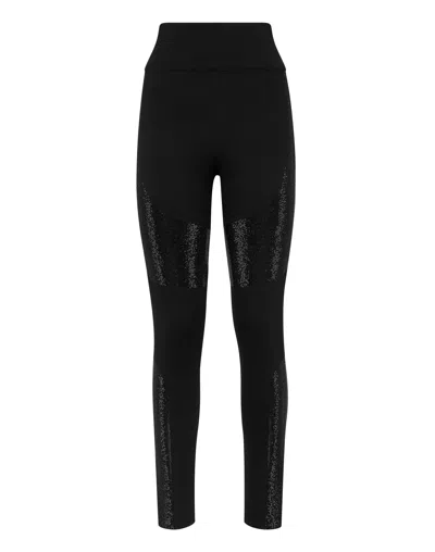 PHILIPP PLEIN LEGGINGS WITH CRYSTALS 