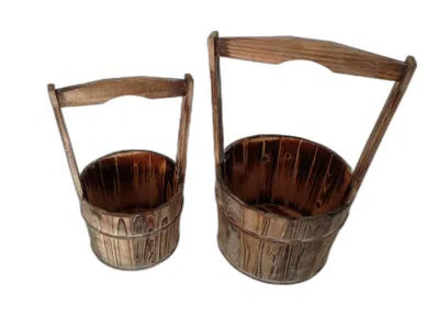 Homezia 10 X 10 Brown, Wood Garden Planter - 2 Piece