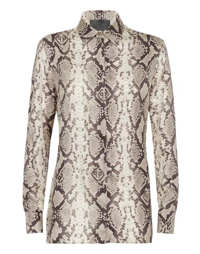 Shop Philipp Plein Silk Python Print Shirt In Multi