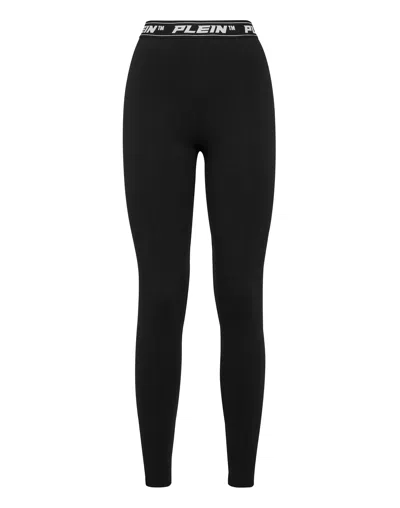 Philipp Plein Denim Super High Waist Legging In Black