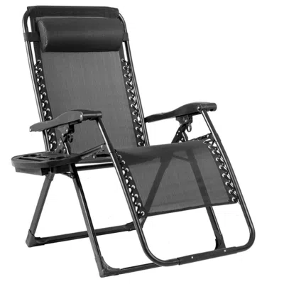 Hivvago Oversize Lounge Chair Patio Heavy Duty Folding Recliner-dark Red