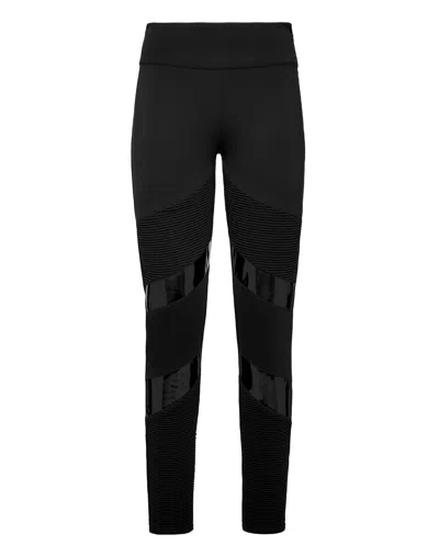 Philipp Plein Leisurewear Biker Leggings Iconic Plein In Black