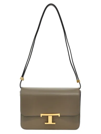 Shop Tod's T Mini Crossbody Bags In Gray