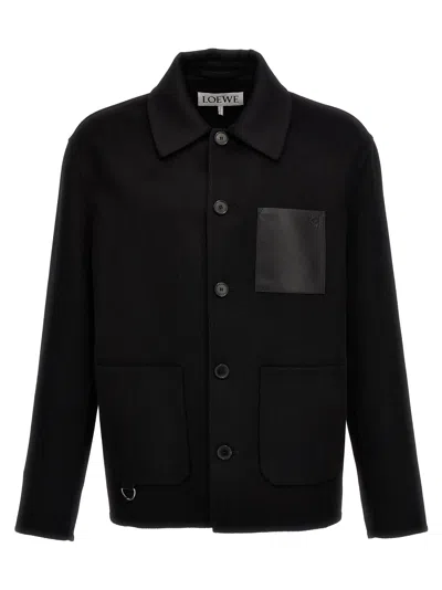 Shop Loewe Wrokwear Casual Jackets, Parka In Black