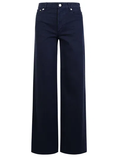 Apc Navy Elisabeth Jeans In Blue