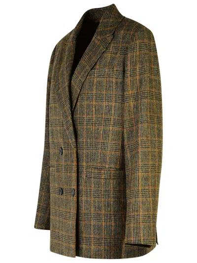 Shop Apc A.p.c. 'lucy' Brown Virgin Wool Blazer