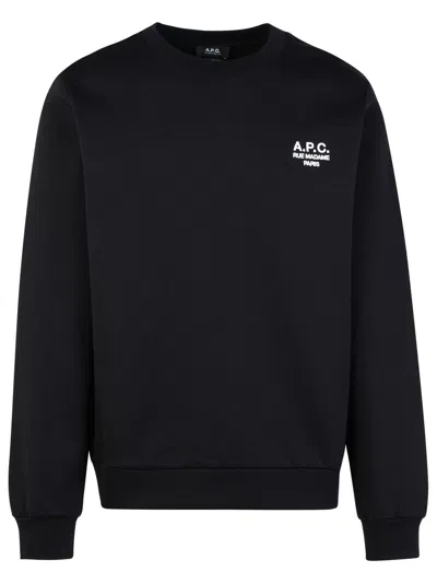 Shop Apc A.p.c. 'rue Madame' Black Cotton Sweatshirt