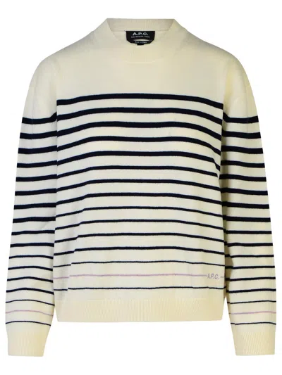 Shop Apc A.p.c. Cream Wool 'billie' Sweater