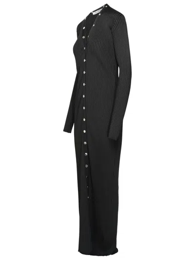 Attico Black Viscose Long Cardigan