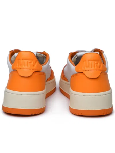 Shop Autry 'medalist' Orange Lear Sneakers