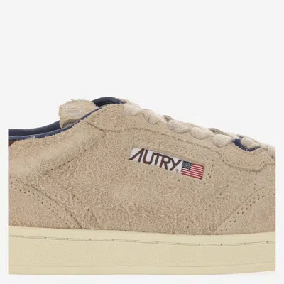 Shop Autry Medalist Low Sneakers In Suede Hair Sand Effect