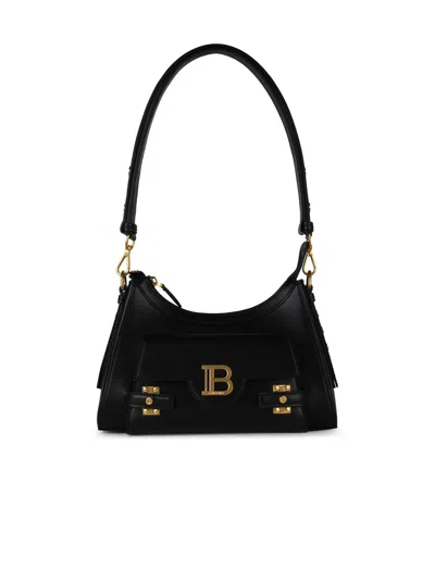 Shop Balmain 'hobo B Buzz' Black Lear Bag