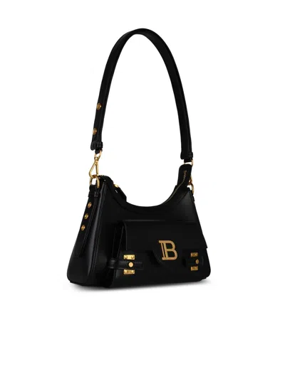 Shop Balmain 'hobo B Buzz' Black Lear Bag