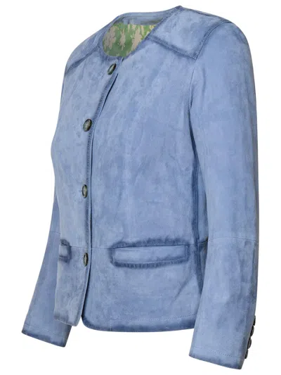 Bully Light Blue Leather Jacket