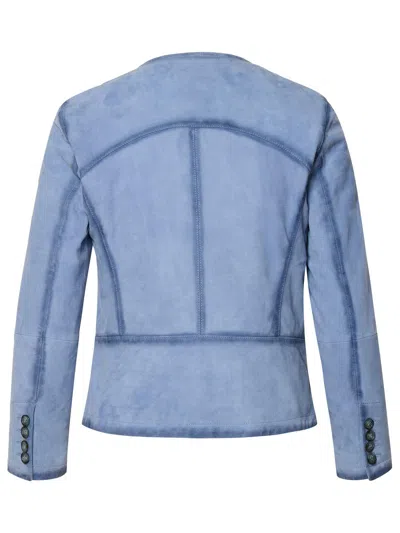 Bully Light Blue Leather Jacket