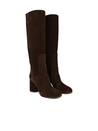 Casadei 'cleo' Brown Suede Boots