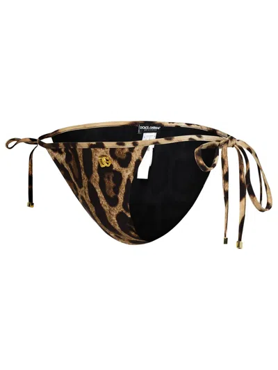 Dolce & Gabbana Brown Polyamide Blend Bikini Bottoms Women