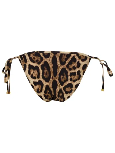 Dolce & Gabbana Brown Polyamide Blend Bikini Bottoms Women
