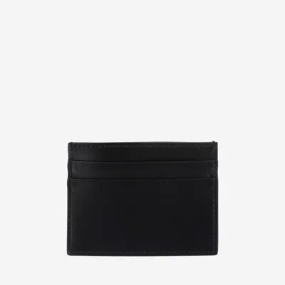 Dolce & Gabbana Black Wallet With Contrsting Print In Smooth Leather Man