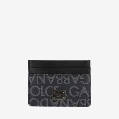 Shop Dolce & Gabbana Coated Jacquard Card Holder