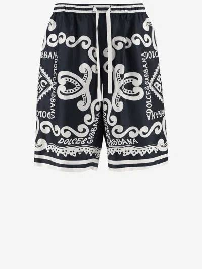 Dolce & Gabbana Dolce&gabbana Silk Bermuda With Navy Print