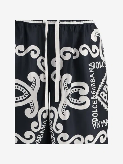 Dolce & Gabbana Dolce&gabbana Silk Bermuda With Navy Print
