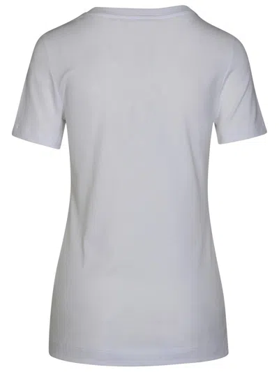 Dolce & Gabbana Dolce&gabbana White Crew Neck T Shirt With Logo Embroidery In Cotton In Neutral