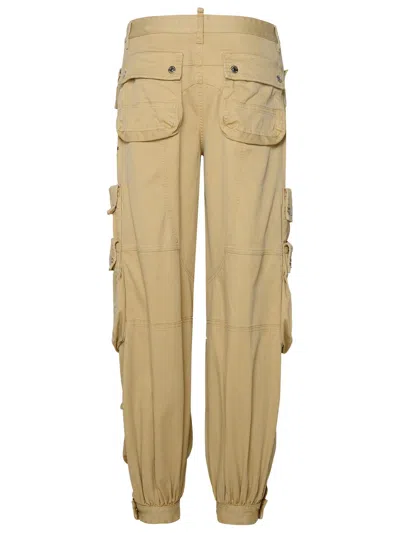 Shop Dsquared2 Beige Cotton Cargo Pants