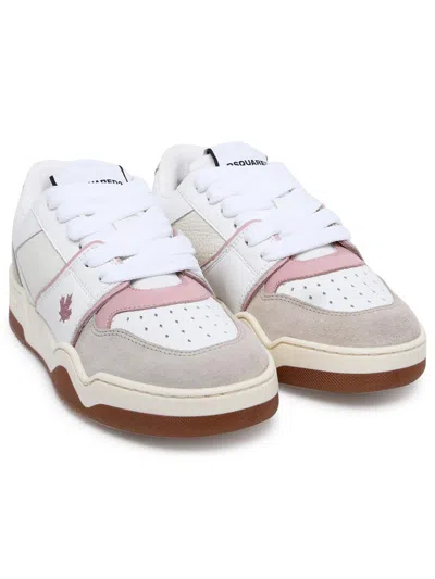 Dsquared2 Spike Sneaker In White Leather