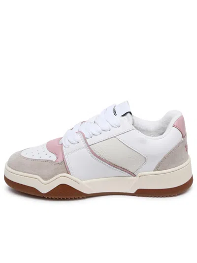 Dsquared2 Spike Sneaker In White Leather