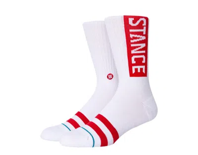 Stance Uncommon Solids Classic Og White/red Crew Socks M556d17ogg-whr In White