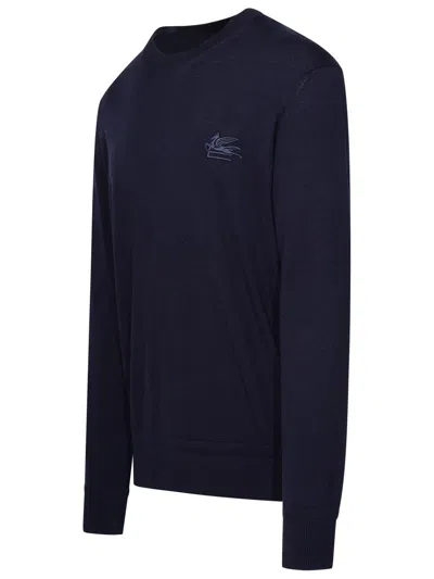 Shop Etro Blue Cotton Blend Sweater