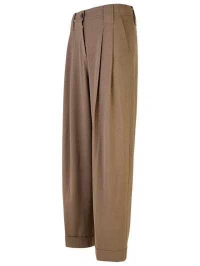 Ganni Shiitake Viscose Blend Pants