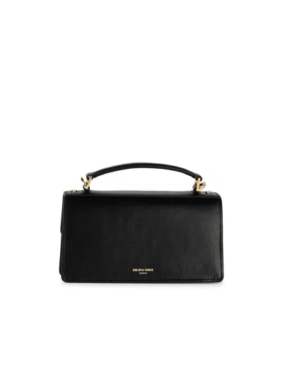 GOLDEN GOOSE GOLDEN GOOSE SMALL 'VENEZIA' BLACK PALMELLATA LEAR BAG 