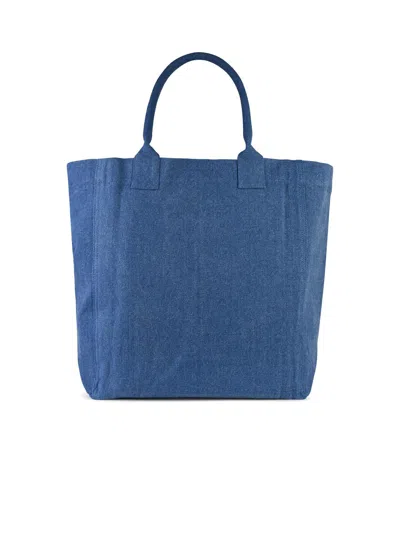 Shop Isabel Marant 'venky' Blue Cotton Shopping Bag