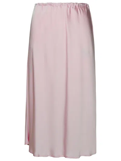 Shop Jil Sander Pink Viscose Skirt