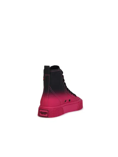 Marc Jacobs (the) Marc Jacobs () 'hight Top' Black And Fuchsia Tela Sneakers