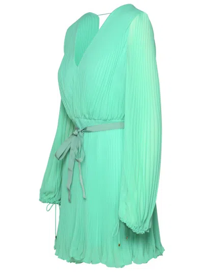 Shop Max Mara 'visita' Green Polyester Dress