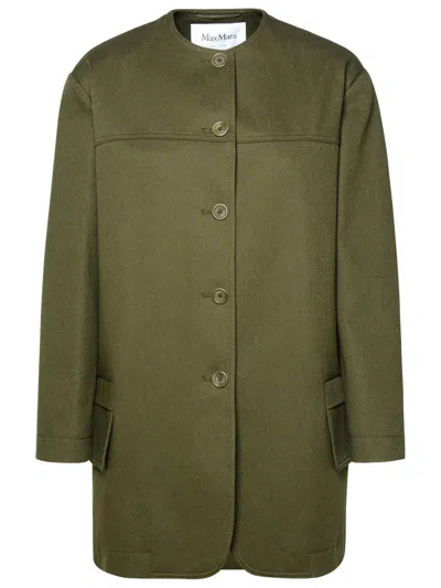 Shop Max Mara Green Cotton Jacket