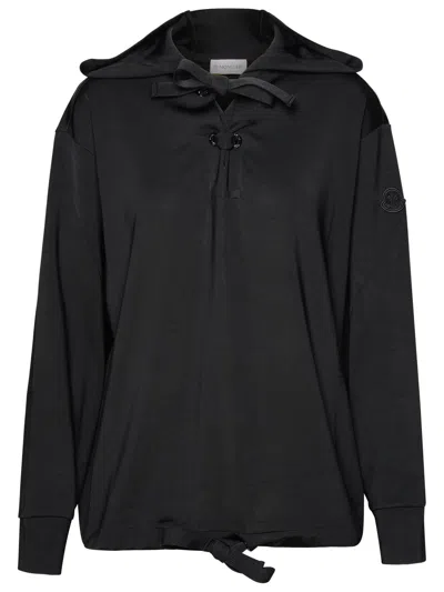 Moncler Drawstring Hoodie Ribbed Cuffs