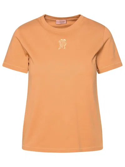 Shop Moncler Bronze Cotton T Shirt