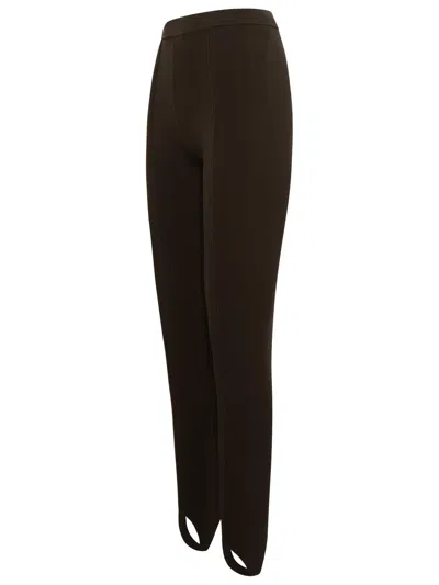 Shop Nanushka 'eveline' Leggings In Brown Recycled Viscose