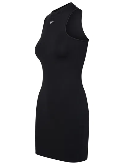 Shop Off-white Off White 'rowing' Black Polyamide Dress