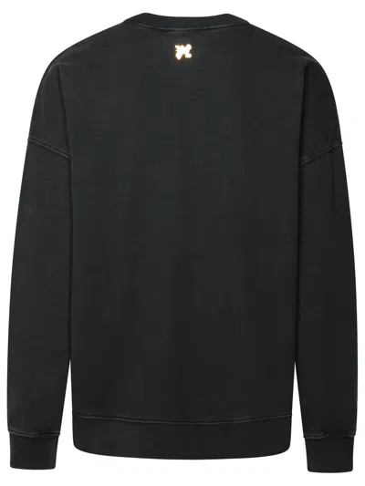 Palm Angels Burning Monogram Sweatshirt In Black